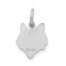 Sterling Silver Fox Head Charm Pendant Animal Jewelry 14mm x 11mm